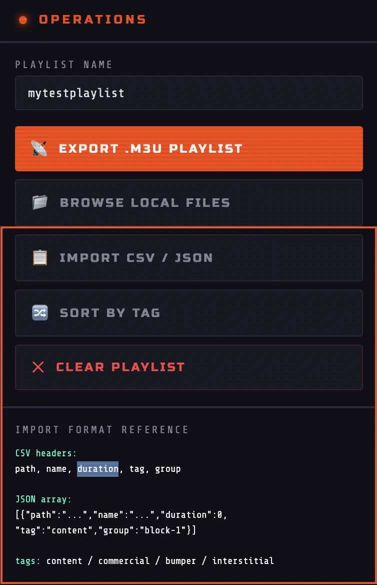 Import CSV and JSON operation in Drop Zone Ops