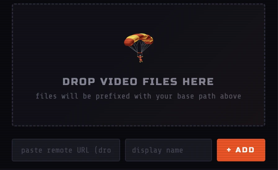 Drop files or folders area in Drop Zone Ops